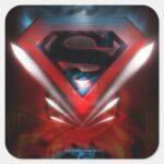 Superman Stylized Futuristic Logo Square Sticker