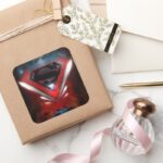 Superman Stylized Futuristic Logo Square Sticker