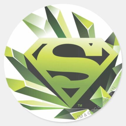 Superman Stylized Green Shield Logo Classic Round Sticker