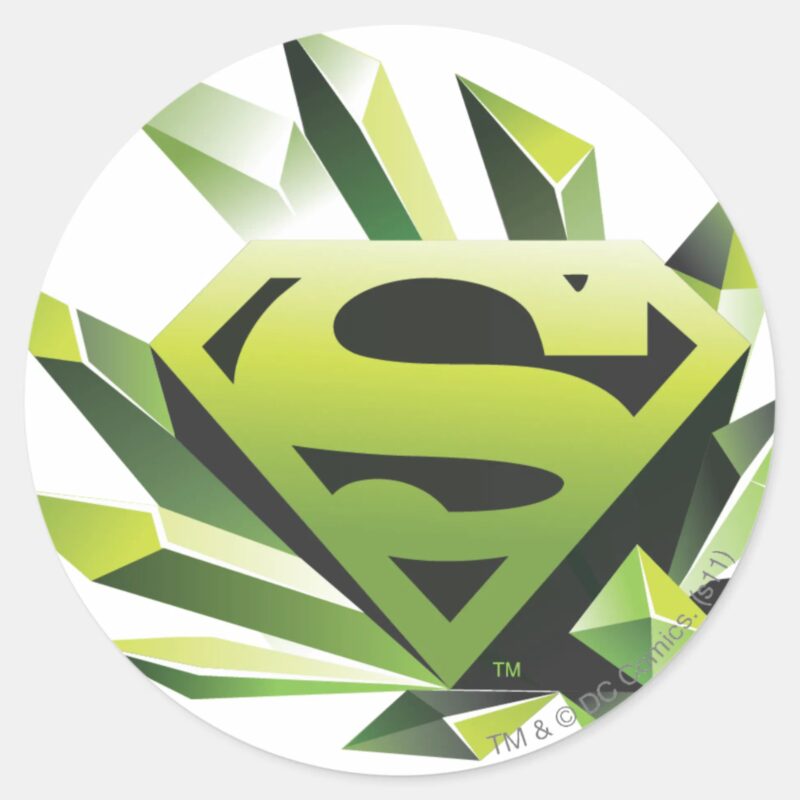 Superman Stylized Green Shield Logo Classic Round Sticker