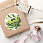 Superman Stylized Green Shield Logo Classic Round Sticker