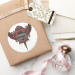 Superman Stylized Skull And Wings Logo Classic Round Sticker