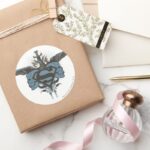 Superman Stylized Skulls Blue Logo Classic Round Sticker