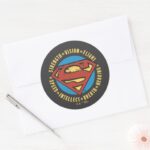 Superman Stylized Strength Vision Flight Logo Classic Round Sticker