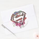 Superman Stylized Twisted Innocence Logo Classic Round Sticker