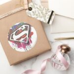 Superman Stylized Twisted Innocence Logo Classic Round Sticker