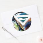 Superman Stylized Urban Graffiti Logo Classic Round Sticker