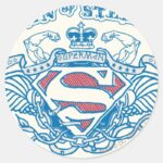 Superman Stylized Wings And Arms Logo Classic Round Sticker