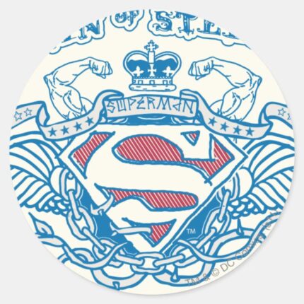 Superman Stylized Wings And Arms Logo Classic Round Sticker