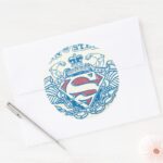Superman Stylized Wings And Arms Logo Classic Round Sticker