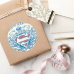 Superman Stylized Wings And Arms Logo Classic Round Sticker