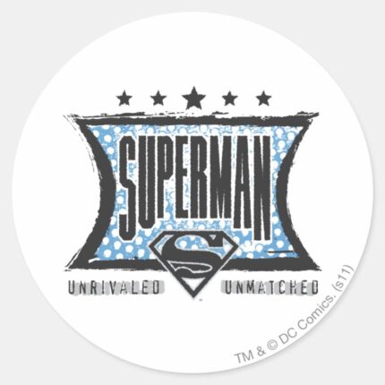 Superman Unrivaled Unmatched Classic Round Sticker