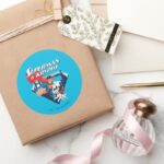 Superman Krypto Soar Classic Round Sticker