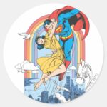 Superman Lois In Yellow Classic Round Sticker