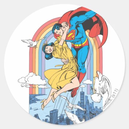 Superman Lois In Yellow Classic Round Sticker