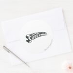 Superman Grunge Letters Logo Classic Round Sticker