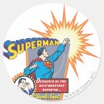 Superman And Clark Kent Classic Round Sticker