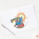 Superman And Clark Kent Classic Round Sticker