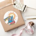 Superman And Clark Kent Classic Round Sticker