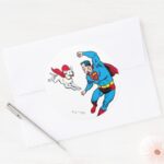 Superman And Krypto 2 Classic Round Sticker