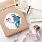 Superman And Krypto 2 Classic Round Sticker