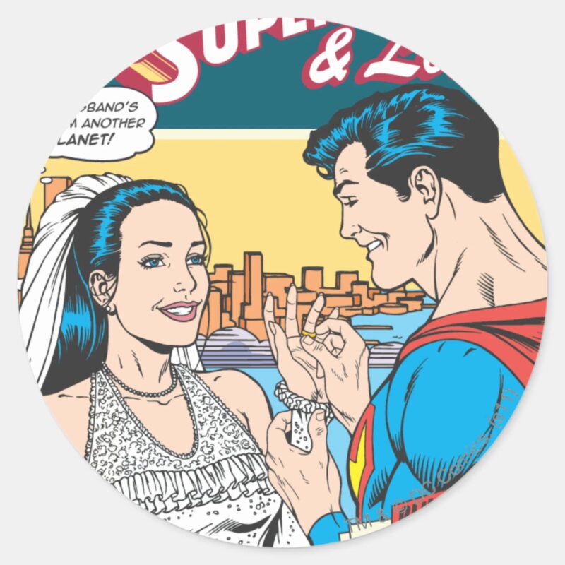 Superman And Lois Comic Classic Round Sticker