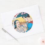 Superman And Lois Comic Classic Round Sticker