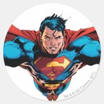 Superman Cape Flies Classic Round Sticker