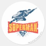 Superman Distressed Classic Round Sticker