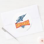 Superman Distressed Classic Round Sticker