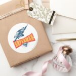 Superman Distressed Classic Round Sticker