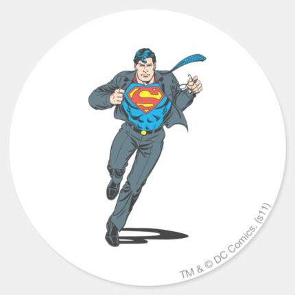 Superman In Business Garb Classic Round Sticker
