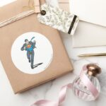 Superman In Business Garb Classic Round Sticker