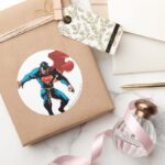 Superman In Shadow Classic Round Sticker