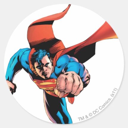 Superman Moving Forward Classic Round Sticker