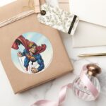 Superman Swift Through The Air Classic Round Sticker