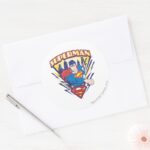 Superman With Electricity Classic Round Sticker