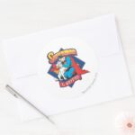Superman With Krypto Classic Round Sticker