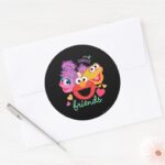Sweet Best Friends Characters Classic Round Sticker