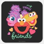 Sweet Best Friends Characters Square Sticker