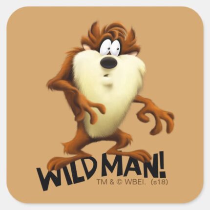TAZ™ Wild Man Square Sticker