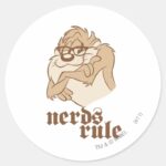 TAZ™ Nerds Rule Classic Round Sticker