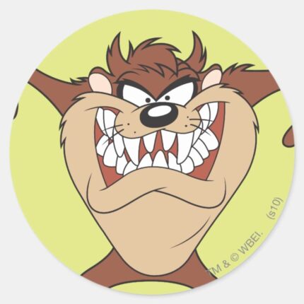 TAZ™ Arms Wide Classic Round Sticker