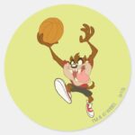 TAZ™ Basketball Layup Classic Round Sticker