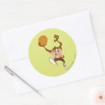 TAZ™ Basketball Layup Classic Round Sticker