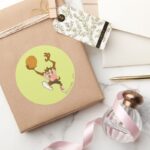 TAZ™ Basketball Layup Classic Round Sticker