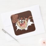 TAZ™ Bursting Through Page Square Sticker