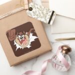 TAZ™ Bursting Through Page Square Sticker