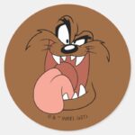 TAZ™ Crazy Smile Classic Round Sticker