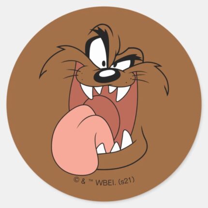 TAZ™ Crazy Smile Classic Round Sticker